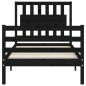 vidaXL Giroletto con Testiera Nero 90x200 cm in Legno Massello vidaXL Giroletto con Testiera Nero 90x200 cm in Legno Massello