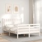 vidaXL Giroletto con Testiera Bianco 120x200 cm in Legno Massello vidaXL Giroletto con Testiera Bianco 120x200 cm in Legno Massello