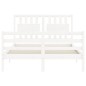 vidaXL Giroletto con Testiera Bianco 120x200 cm in Legno Massello vidaXL Giroletto con Testiera Bianco 120x200 cm in Legno Massello
