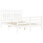 vidaXL Giroletto con Testiera Bianco 140x200 cm in Legno Massello