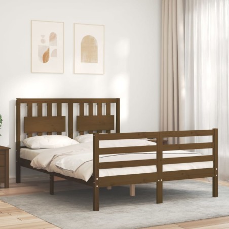 vidaXL Giroletto con Testiera Miele 140x200 cm in Legno Massello