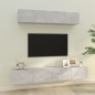 Set di Mobili Porta TV 4 pz Grigio Cemento in Legno Multistrato Set di Mobili Porta TV 4 pz Grigio Cemento in Legno Multistrato
