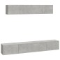 Set di Mobili Porta TV 4 pz Grigio Cemento in Legno Multistrato Set di Mobili Porta TV 4 pz Grigio Cemento in Legno Multistrato