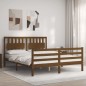 vidaXL Giroletto con Testiera Miele 5FT King Size in Legno Massello vidaXL Giroletto con Testiera Miele 5FT King Size in Legno Massello