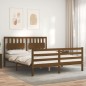 vidaXL Giroletto con Testiera Miele 5FT King Size in Legno Massello vidaXL Giroletto con Testiera Miele 5FT King Size in Legno Massello