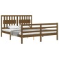 vidaXL Giroletto con Testiera Miele 5FT King Size in Legno Massello vidaXL Giroletto con Testiera Miele 5FT King Size in Legno Massello