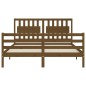 vidaXL Giroletto con Testiera Miele 160x200 cm Legno Massello vidaXL Giroletto con Testiera Miele 160x200 cm Legno Massello