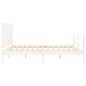 vidaXL Giroletto con Testiera Bianco 6FT Super King in Legno Massello vidaXL Giroletto con Testiera Bianco 6FT Super King in Legno Massello