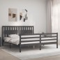 vidaXL Giroletto con Testiera Grigio 6FT Super King in Legno Massello