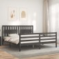 vidaXL Giroletto con Testiera Grigio 6FT Super King in Legno Massello