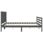 vidaXL Giroletto con Testiera Grigio 6FT Super King in Legno Massello
