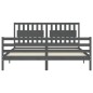 vidaXL Giroletto con Testiera Grigio 6FT Super King in Legno Massello
