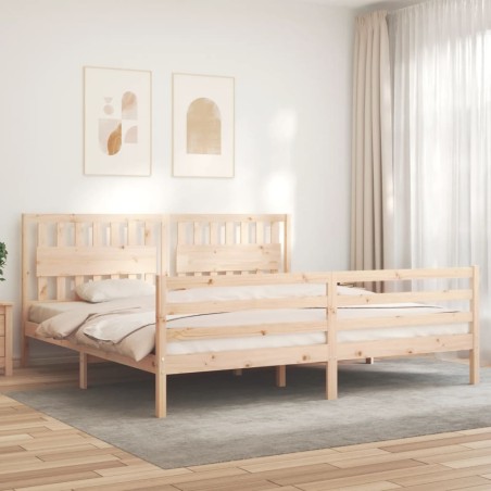vidaXL Giroletto con Testiera 200x200 cm in Legno Massello