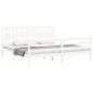 vidaXL Giroletto con Testiera Bianco 200x200 cm in Legno Massello vidaXL Giroletto con Testiera Bianco 200x200 cm in Legno Massello