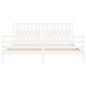 vidaXL Giroletto con Testiera Bianco 200x200 cm in Legno Massello vidaXL Giroletto con Testiera Bianco 200x200 cm in Legno Massello