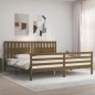 vidaXL Giroletto con Testiera Miele 200x200 cm in Legno Massello vidaXL Giroletto con Testiera Miele 200x200 cm in Legno Massello