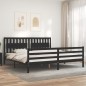 vidaXL Giroletto con Testiera Nero 200x200 cm in Legno Massello vidaXL Giroletto con Testiera Nero 200x200 cm in Legno Massello
