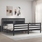 vidaXL Giroletto con Testiera Nero 200x200 cm in Legno Massello vidaXL Giroletto con Testiera Nero 200x200 cm in Legno Massello