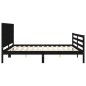 vidaXL Giroletto con Testiera Nero 200x200 cm in Legno Massello vidaXL Giroletto con Testiera Nero 200x200 cm in Legno Massello