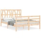 vidaXL Giroletto con Testiera 4FT Small Double in Legno Massello vidaXL Giroletto con Testiera 4FT Small Double in Legno Massello