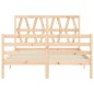 vidaXL Giroletto con Testiera 4FT Small Double in Legno Massello vidaXL Giroletto con Testiera 4FT Small Double in Legno Massello