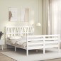 vidaXL Giroletto con Testiera Bianco 140x190 cm in Legno Massello vidaXL Giroletto con Testiera Bianco 140x190 cm in Legno Massello