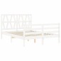 vidaXL Giroletto con Testiera Bianco 140x190 cm in Legno Massello vidaXL Giroletto con Testiera Bianco 140x190 cm in Legno Massello