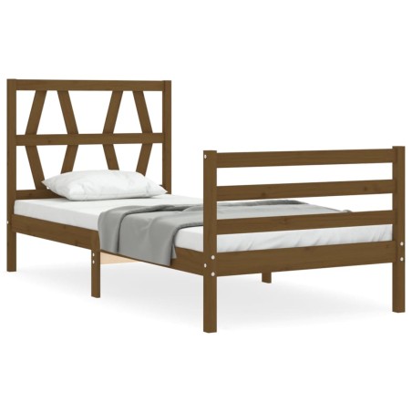 vidaXL Giroletto con Testiera Miele 90x200 cm in Legno Massello