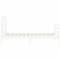 vidaXL Giroletto con Testiera Bianco 100x200 cm in Legno Massello