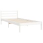 vidaXL Giroletto con Testiera Bianco 100x200 cm in Legno Massello