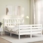vidaXL Giroletto con Testiera Bianco 120x200 cm in Legno Massello vidaXL Giroletto con Testiera Bianco 120x200 cm in Legno Massello