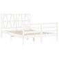 vidaXL Giroletto con Testiera Bianco 120x200 cm in Legno Massello vidaXL Giroletto con Testiera Bianco 120x200 cm in Legno Massello