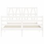 vidaXL Giroletto con Testiera Bianco 120x200 cm in Legno Massello vidaXL Giroletto con Testiera Bianco 120x200 cm in Legno Massello