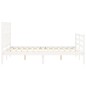 vidaXL Giroletto con Testiera Bianco 140x200 cm in Legno Massello vidaXL Giroletto con Testiera Bianco 140x200 cm in Legno Massello