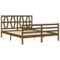vidaXL Giroletto con Testiera Miele 5FT King Size in Legno Massello vidaXL Giroletto con Testiera Miele 5FT King Size in Legno Massello