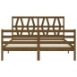 vidaXL Giroletto con Testiera Miele 5FT King Size in Legno Massello vidaXL Giroletto con Testiera Miele 5FT King Size in Legno Massello