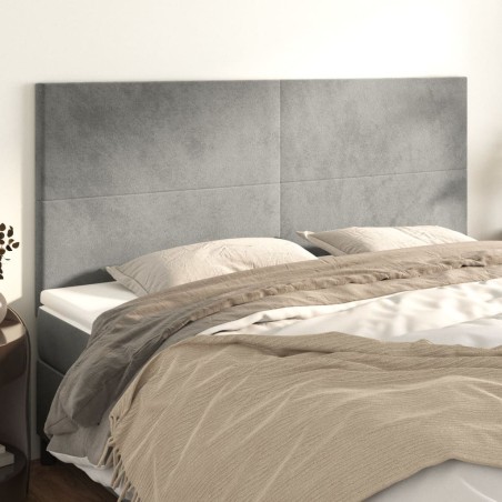 vidaXL Testiere 4 pz Grigio Chiaro 100x5x78/88 cm in Velluto