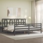 vidaXL Giroletto con Testiera Grigio 6FT Super King in Legno Massello vidaXL Giroletto con Testiera Grigio 6FT Super King in Legno Massello