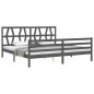 vidaXL Giroletto con Testiera Grigio 6FT Super King in Legno Massello vidaXL Giroletto con Testiera Grigio 6FT Super King in Legno Massello