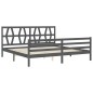 vidaXL Giroletto con Testiera Grigio 6FT Super King in Legno Massello vidaXL Giroletto con Testiera Grigio 6FT Super King in Legno Massello