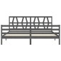 vidaXL Giroletto con Testiera Grigio 6FT Super King in Legno Massello vidaXL Giroletto con Testiera Grigio 6FT Super King in Legno Massello