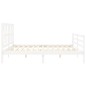 vidaXL Giroletto con Testiera Bianco 200x200 cm in Legno Massello vidaXL Giroletto con Testiera Bianco 200x200 cm in Legno Massello
