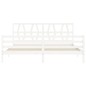 vidaXL Giroletto con Testiera Bianco 200x200 cm in Legno Massello vidaXL Giroletto con Testiera Bianco 200x200 cm in Legno Massello