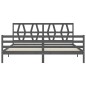 vidaXL Giroletto con Testiera Grigio 200x200 cm in Legno Massello vidaXL Giroletto con Testiera Grigio 200x200 cm in Legno Massello