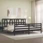 vidaXL Giroletto con Testiera Nero 200x200 cm in Legno Massello vidaXL Giroletto con Testiera Nero 200x200 cm in Legno Massello