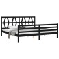 vidaXL Giroletto con Testiera Nero 200x200 cm in Legno Massello vidaXL Giroletto con Testiera Nero 200x200 cm in Legno Massello