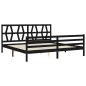vidaXL Giroletto con Testiera Nero 200x200 cm in Legno Massello vidaXL Giroletto con Testiera Nero 200x200 cm in Legno Massello