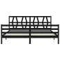 vidaXL Giroletto con Testiera Nero 200x200 cm in Legno Massello vidaXL Giroletto con Testiera Nero 200x200 cm in Legno Massello