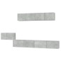 Set di Mobili Porta TV 5 pz Grigio Cemento in Legno Multistrato Set di Mobili Porta TV 5 pz Grigio Cemento in Legno Multistrato