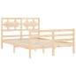 vidaXL Giroletto con Testiera 4FT Small Double in Legno Massello vidaXL Giroletto con Testiera 4FT Small Double in Legno Massello